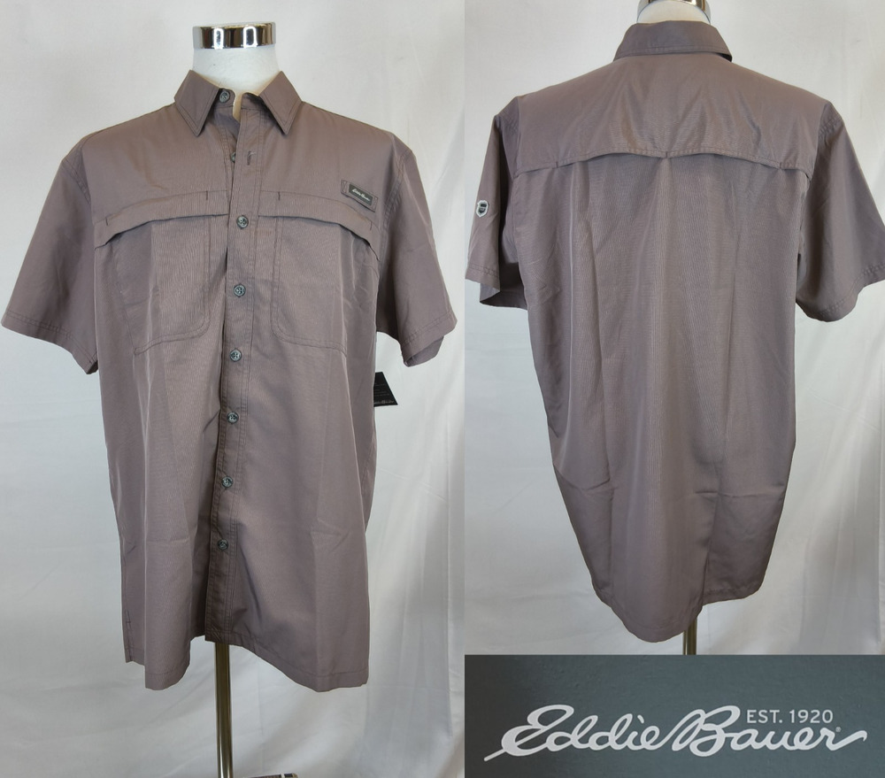 Eddie Bauer UPF Guide Shirt Short Sleeve Men's TXL Mulberry New With Tags #W5470
